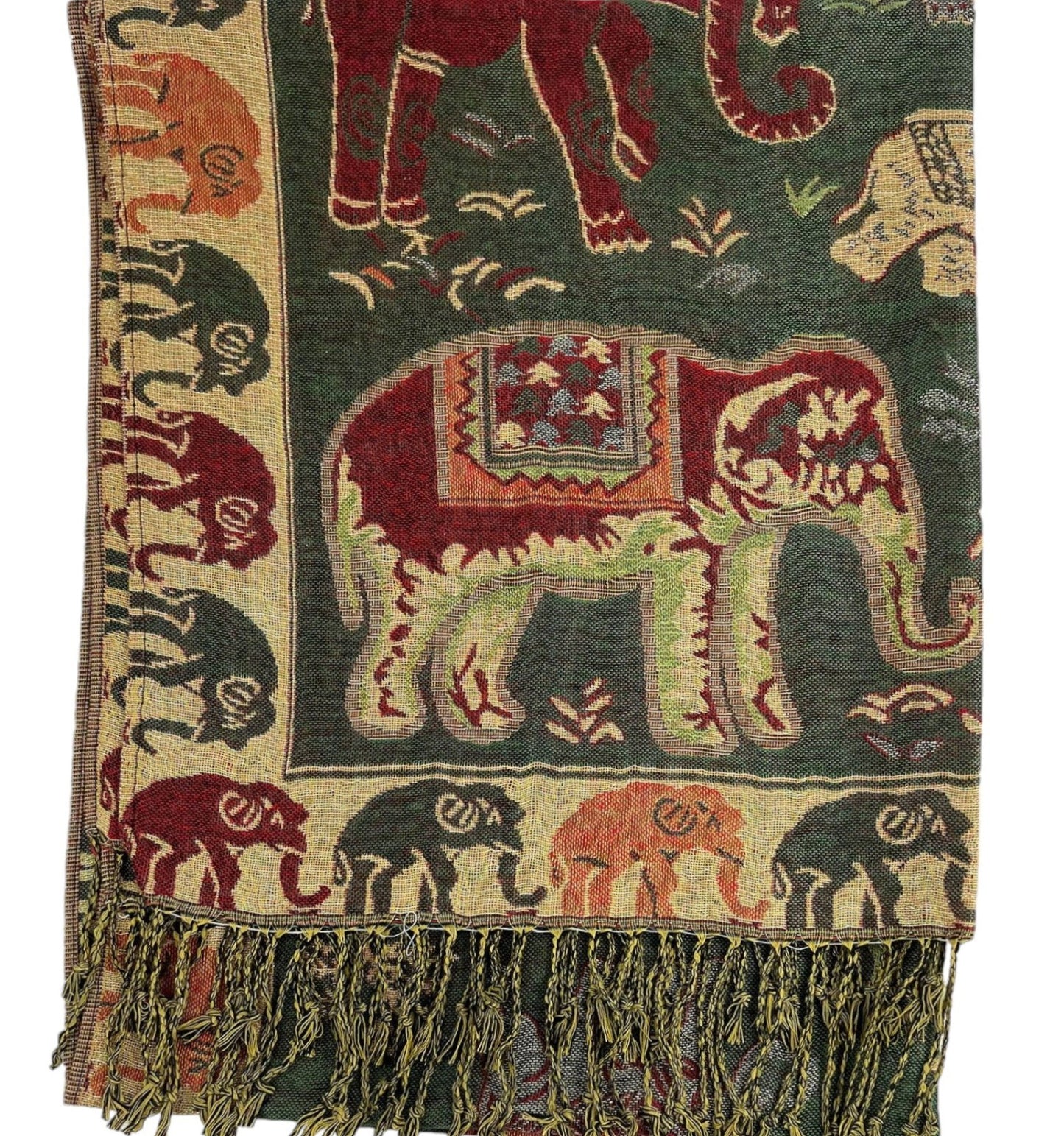 METALLIC PASHMINA ELEPHANT PATTERN GM35 (12PC)