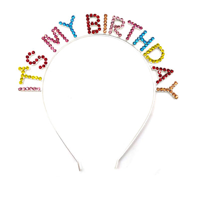 IRON ALLOY RHINESTONE IT'S MY BIRTHDAY HEADBAND TI3117-3 (12PC)