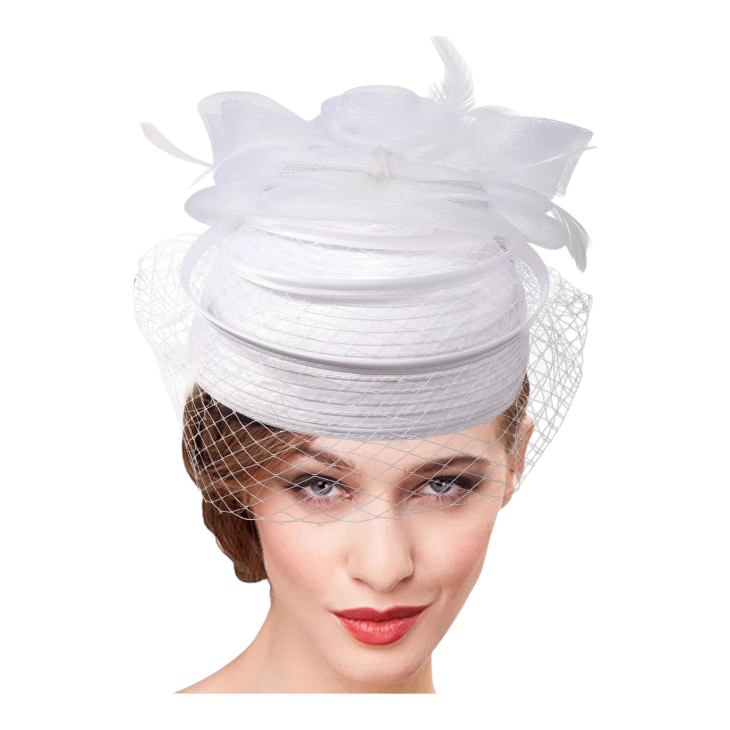 VINTAGE FASCINATOR CHURCH DERBY COCKTAIL TEA PARTY PILLBOX HAT  FF919 (4PC)