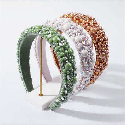 MULTI CRYSTAL BEAD HEADBAND HB224-39 (12PC)