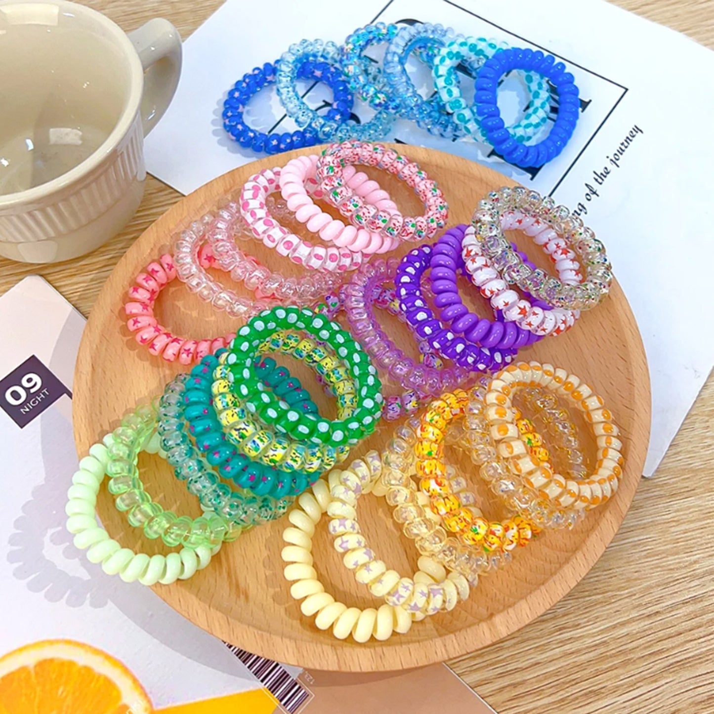 ELASTIC SPIRAL CLEAR HAIR TIE 6PCS IN PER CASE RB4222 (12PC)