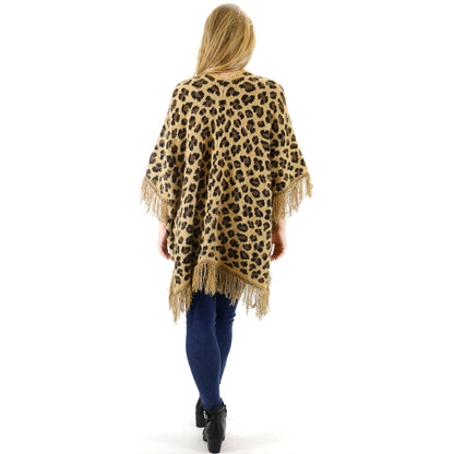 LEOPARD PATTERN FRINGED SHAWL SH524-1(3PC)