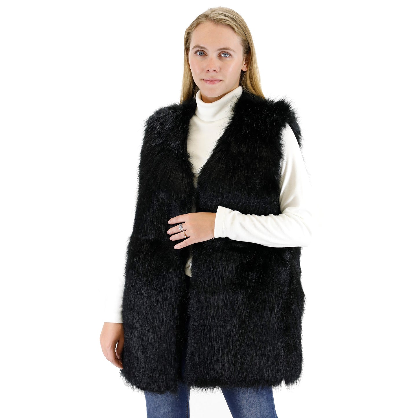 FAUX FUR VEST P3736(4PC)