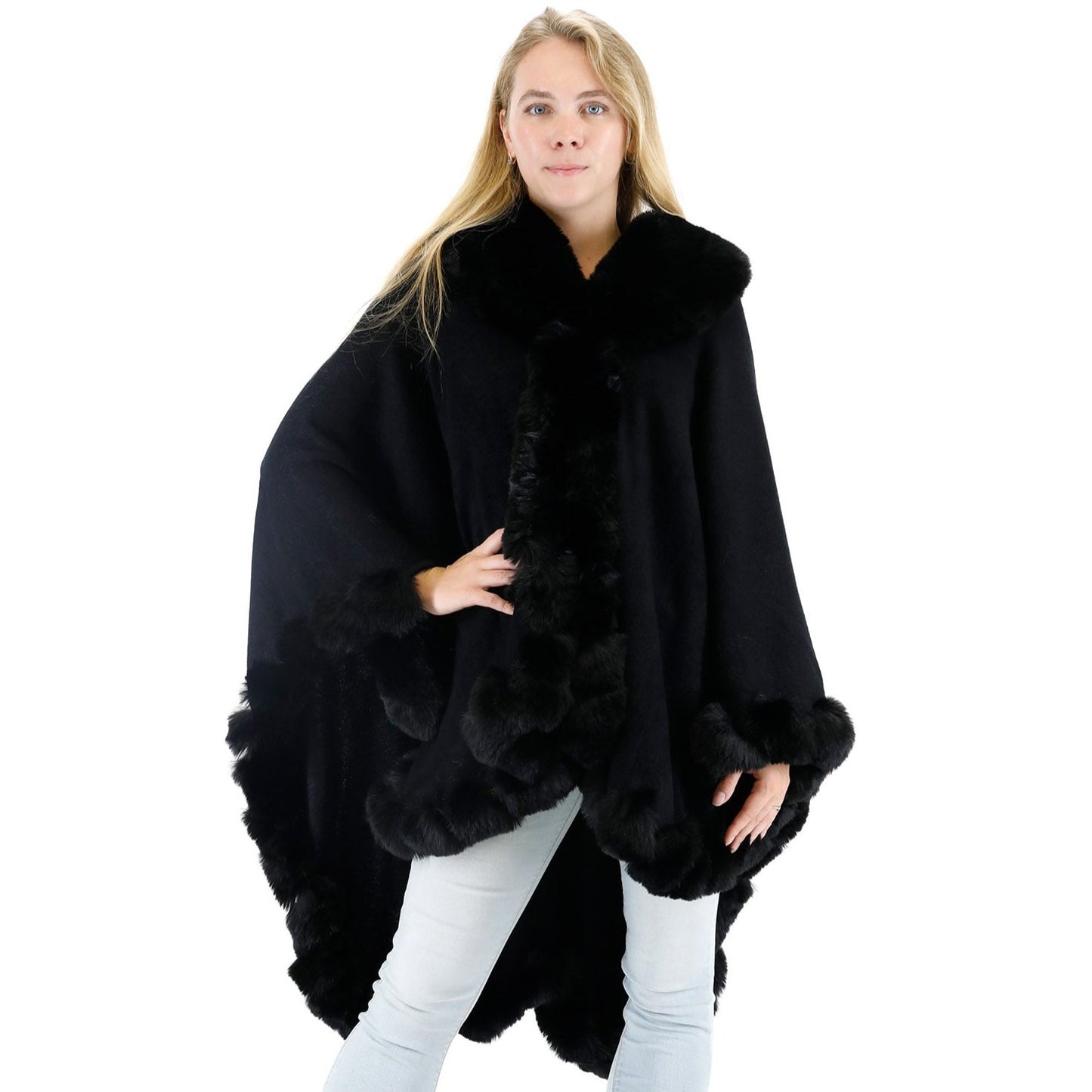 SOLID COLOR FUR SHAWL SW3719-1 (3PC)