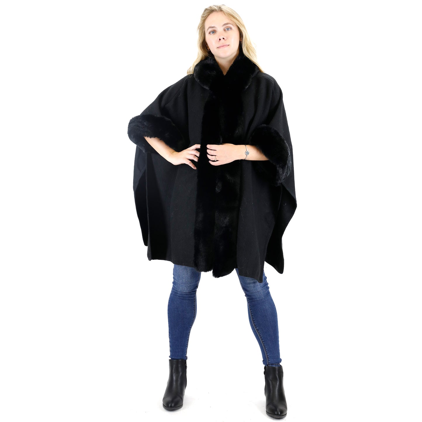 FUR HOODIE SHAWL P183(3PC)