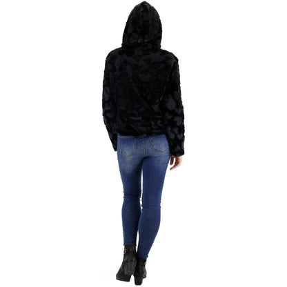 HEART FAUX FUR HOODIE ZIP JACKET 2834