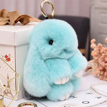 SMALL RABBIT POM POM KEY CHAIN KC0225-5 (12PC)