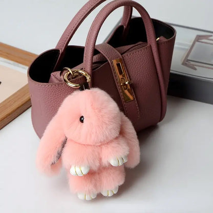 SMALL RABBIT POM POM KEY CHAIN KC0225-5 (12PC)