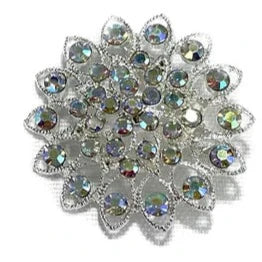 RHINESTONE FLOWER BROOCH BC0427-14 (12PC)