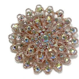 RHINESTONE FLOWER BROOCH BC0427-8 (12PC)