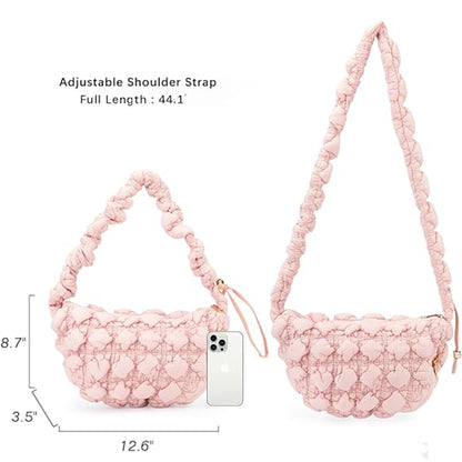 PUFFER QUILTED CRESCENT CROSSBODY BAG BG0972 (1PC)