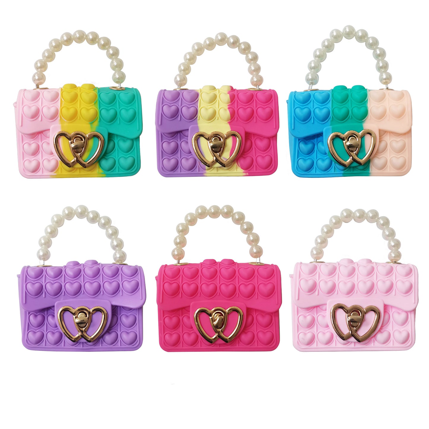 KIDS HEART QUILTED MINI JELLY PURSE 3113-56 (12PC)