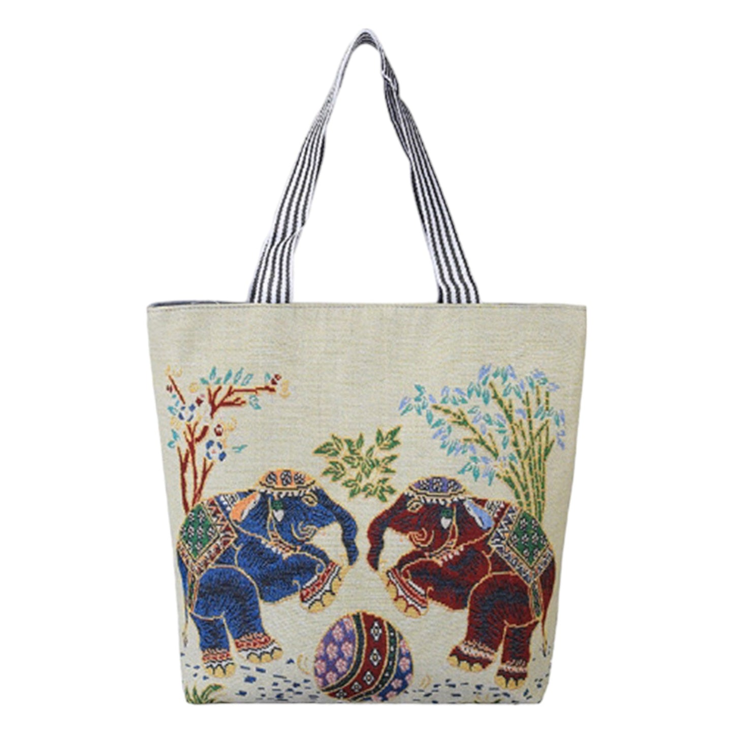 ELEPHANT EMBROIDERY TOTE BAG 314-8 (12PC)