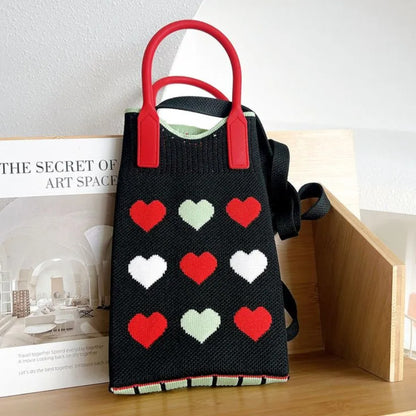 HEART PATTERN KNITTED PHONE CROSSBODY BAG 315-2 (12PC)