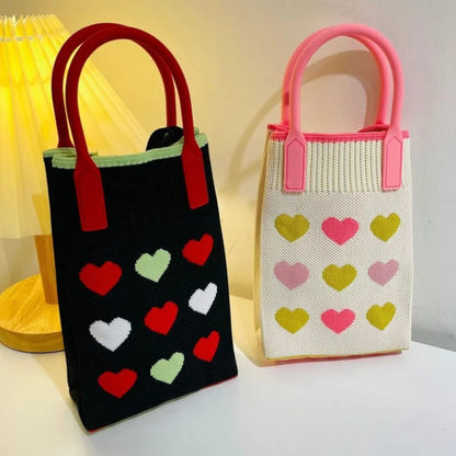 HEART PATTERN KNITTED PHONE CROSSBODY BAG 315-2 (12PC)