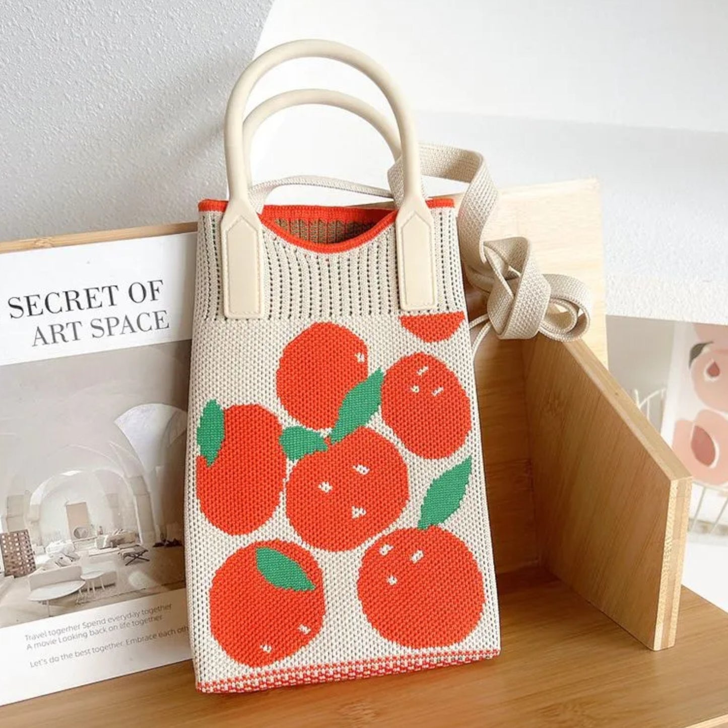 FRUIT PATTERN KNITTED PHONE CROSSBODY BAG 315-3 (12PC)