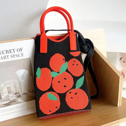 FRUIT PATTERN KNITTED PHONE CROSSBODY BAG 315-3 (12PC)