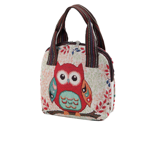 OWL EMBROIDERY SMALL TOTE BAG 318-5 (12PC)