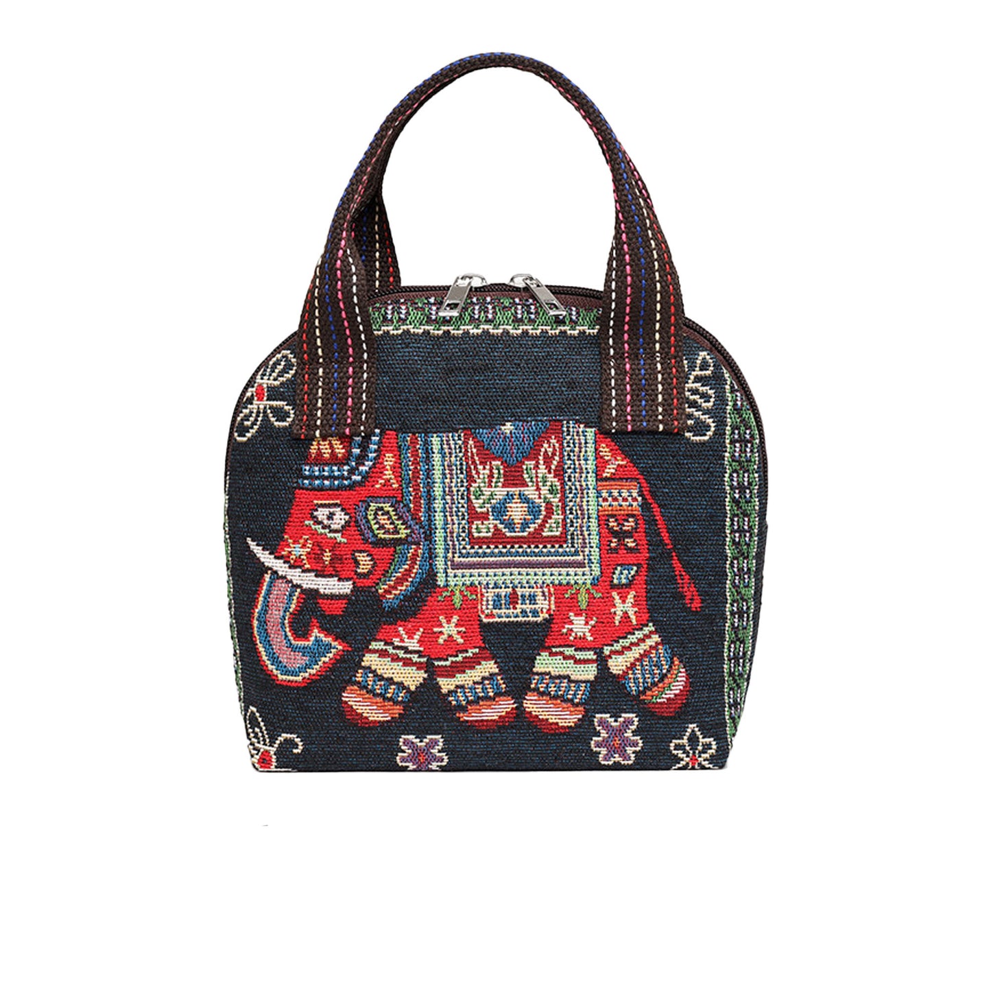 ELEPHANT EMBROIDERY SMALL TOTE BAG 318-6 (12PC)