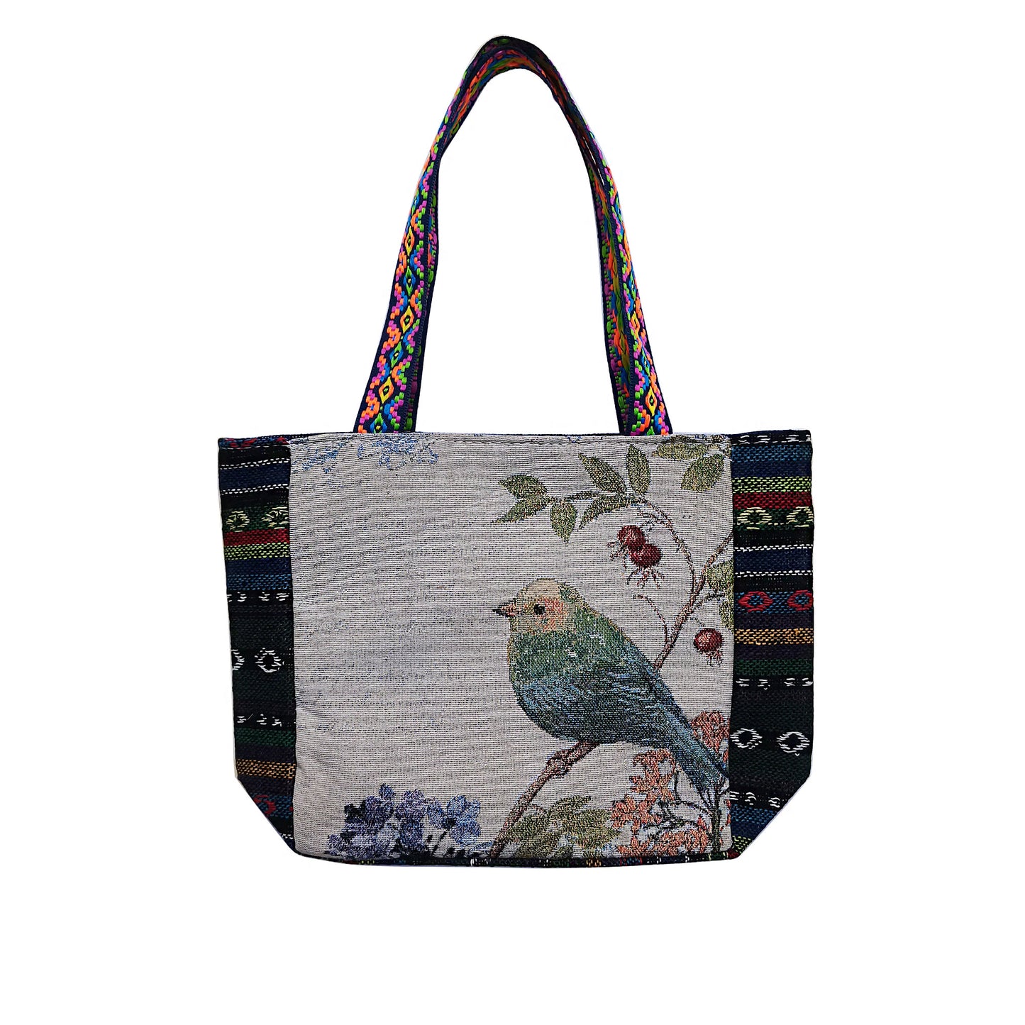 ELEPHANT BIRD FLOWER EMBROIDERY TOTE SHOULDER BAG 4107-16 (6PC)