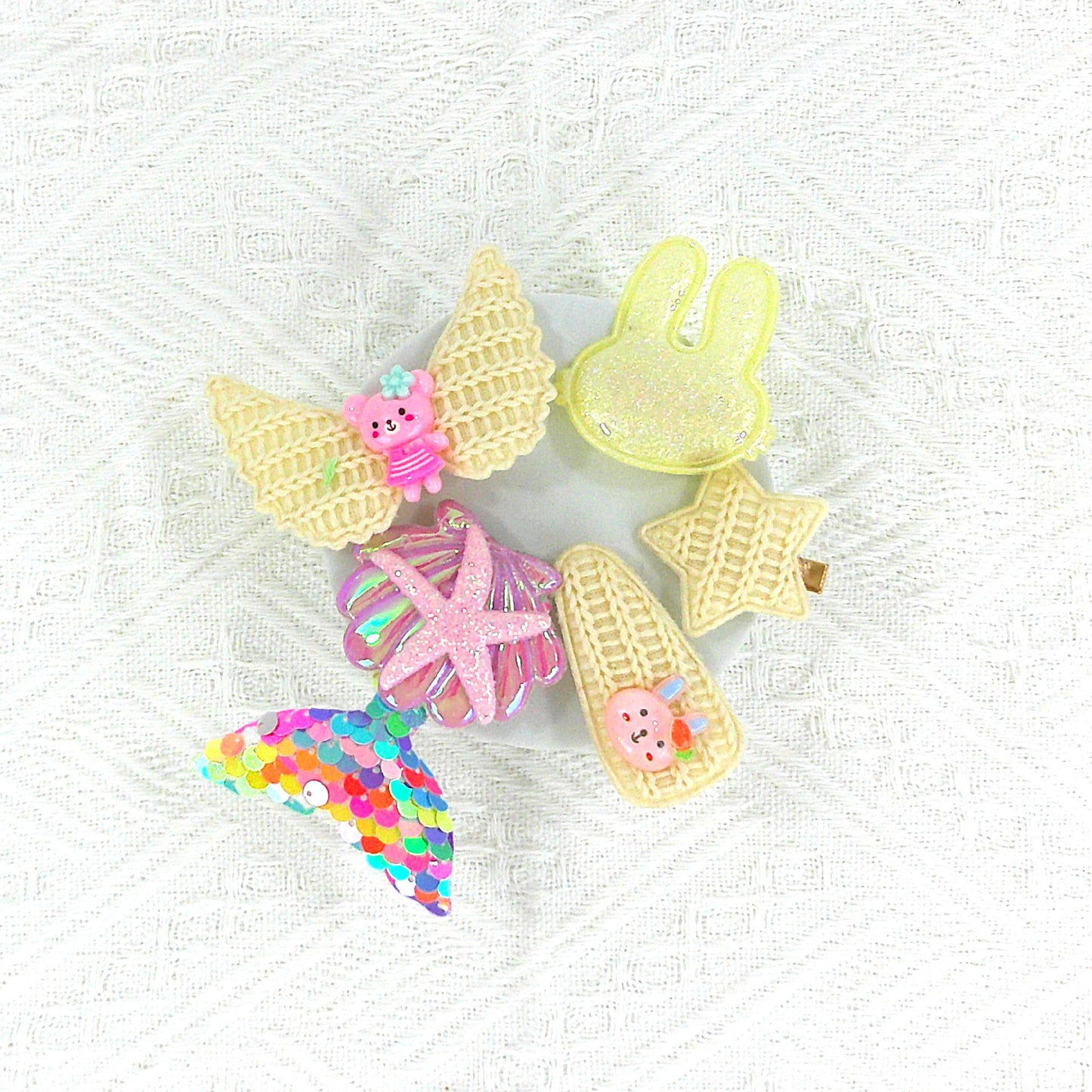 KIDS CUTE CARTOON BUNNY HAIR CLIPS 4229-1 (12PC)