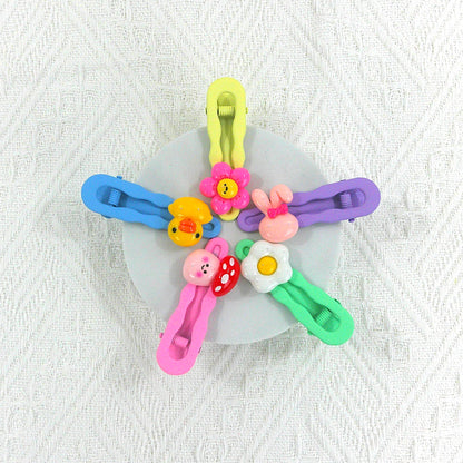 KIDS CUTE CHARM COLORFUL HAIR CLIP 4977-7 (5CASE)