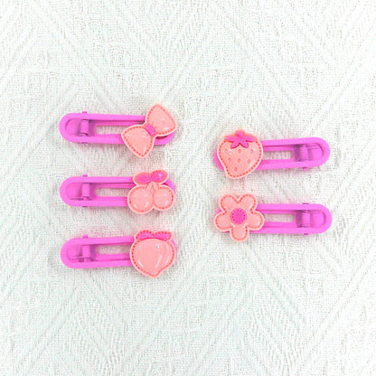 KIDS CUTE CHARM COLORFUL HAIR CLIP 4977-7 (5CASE)