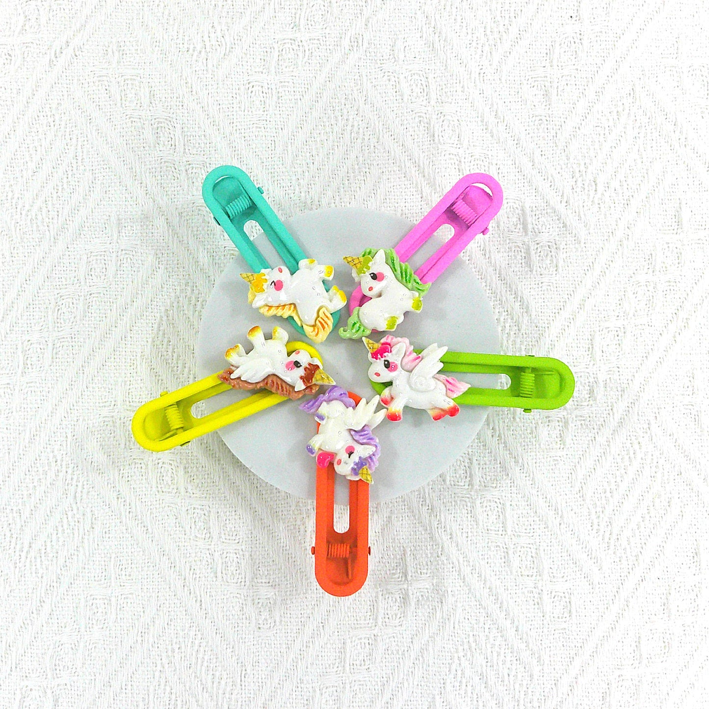 KIDS CUTE CHARM COLORFUL HAIR CLIP 4977-1 (5CASE)