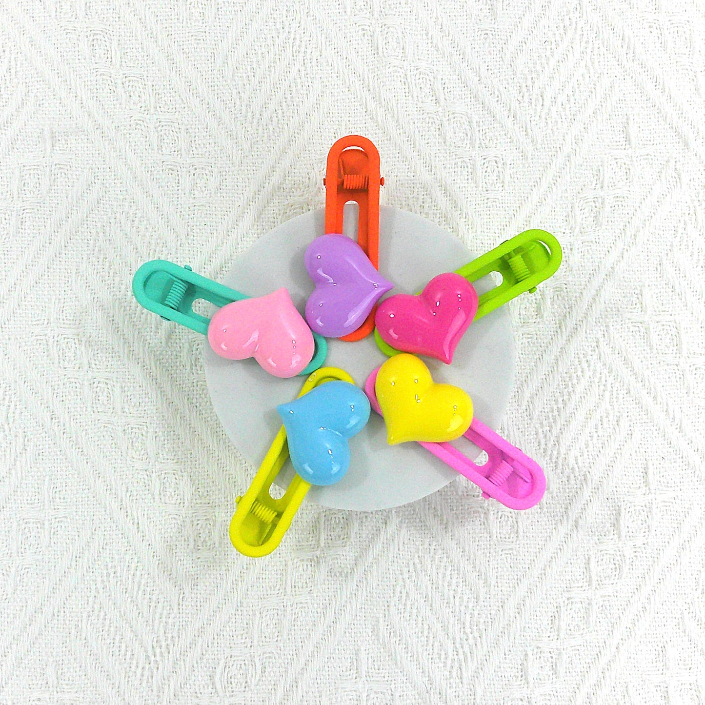 KIDS CUTE CHARM COLORFUL HAIR CLIP 4977-7 (5CASE)