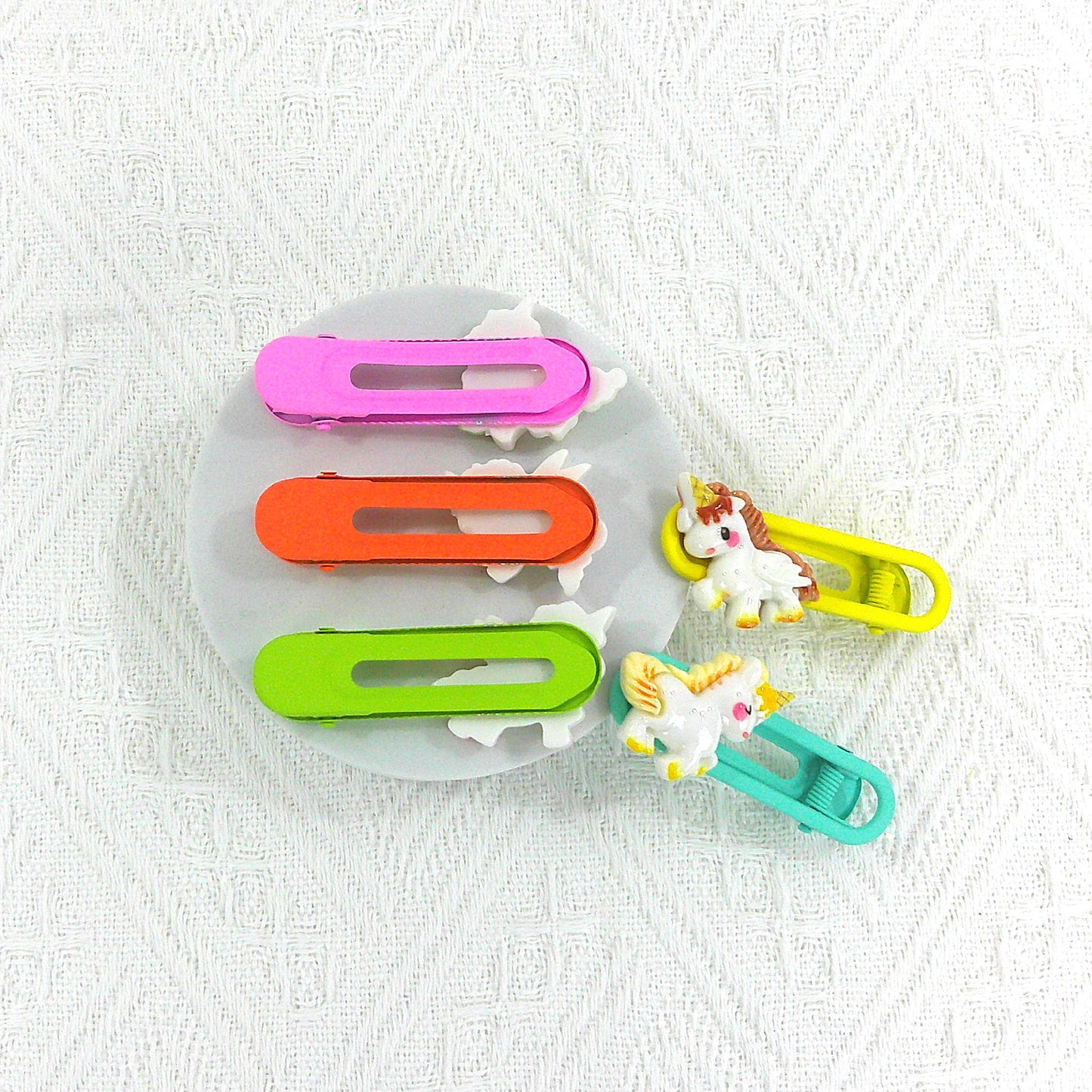 KIDS CUTE CHARM COLORFUL HAIR CLIP 4977-1 (5CASE)