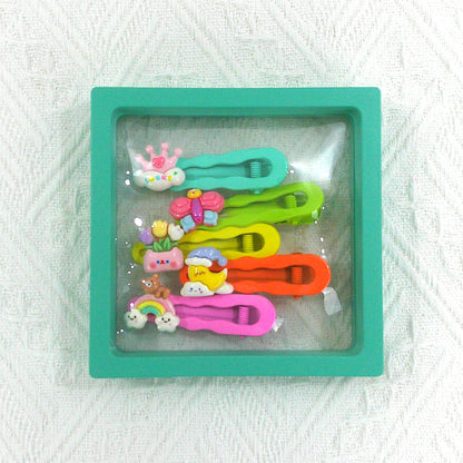 KIDS CUTE CHARM COLORFUL HAIR CLIP 4977-13 (5CASE)