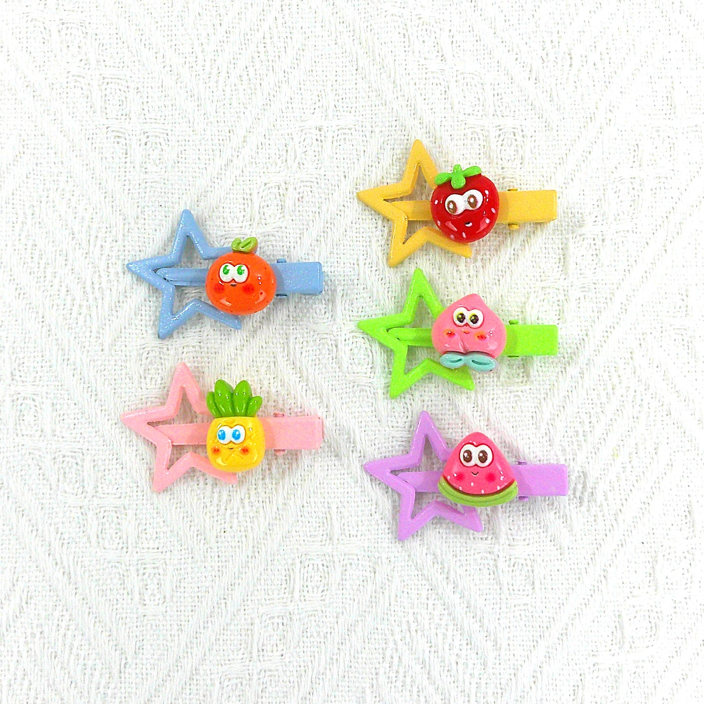 KIDS CUTE CHARM COLORFUL HAIR CLIP 4977-19 (5CASE)