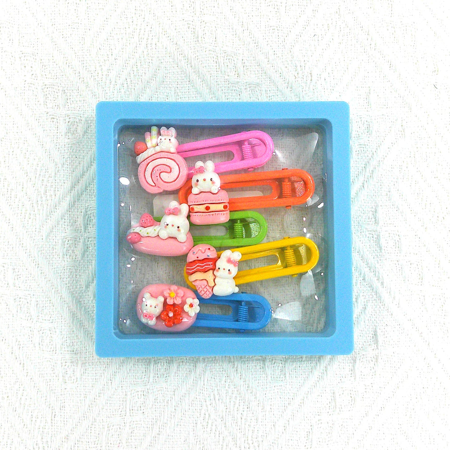 KIDS CUTE CHARM COLORFUL HAIR CLIP 4977-1 (5CASE)