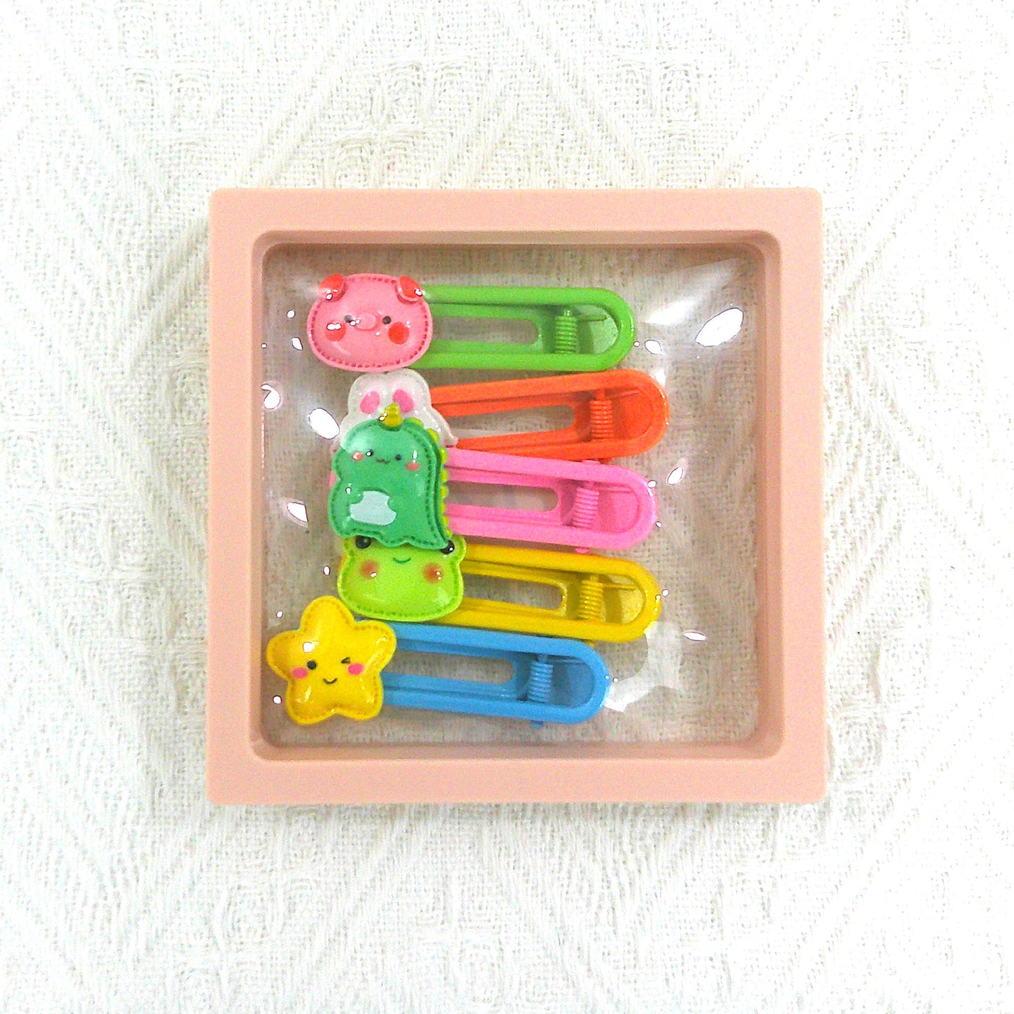 KIDS CUTE CHARM COLORFUL HAIR CLIP 4977-19 (5CASE)