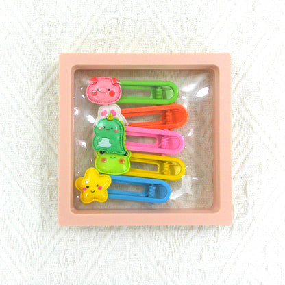 KIDS CUTE CHARM COLORFUL HAIR CLIP 4977-19 (5CASE)