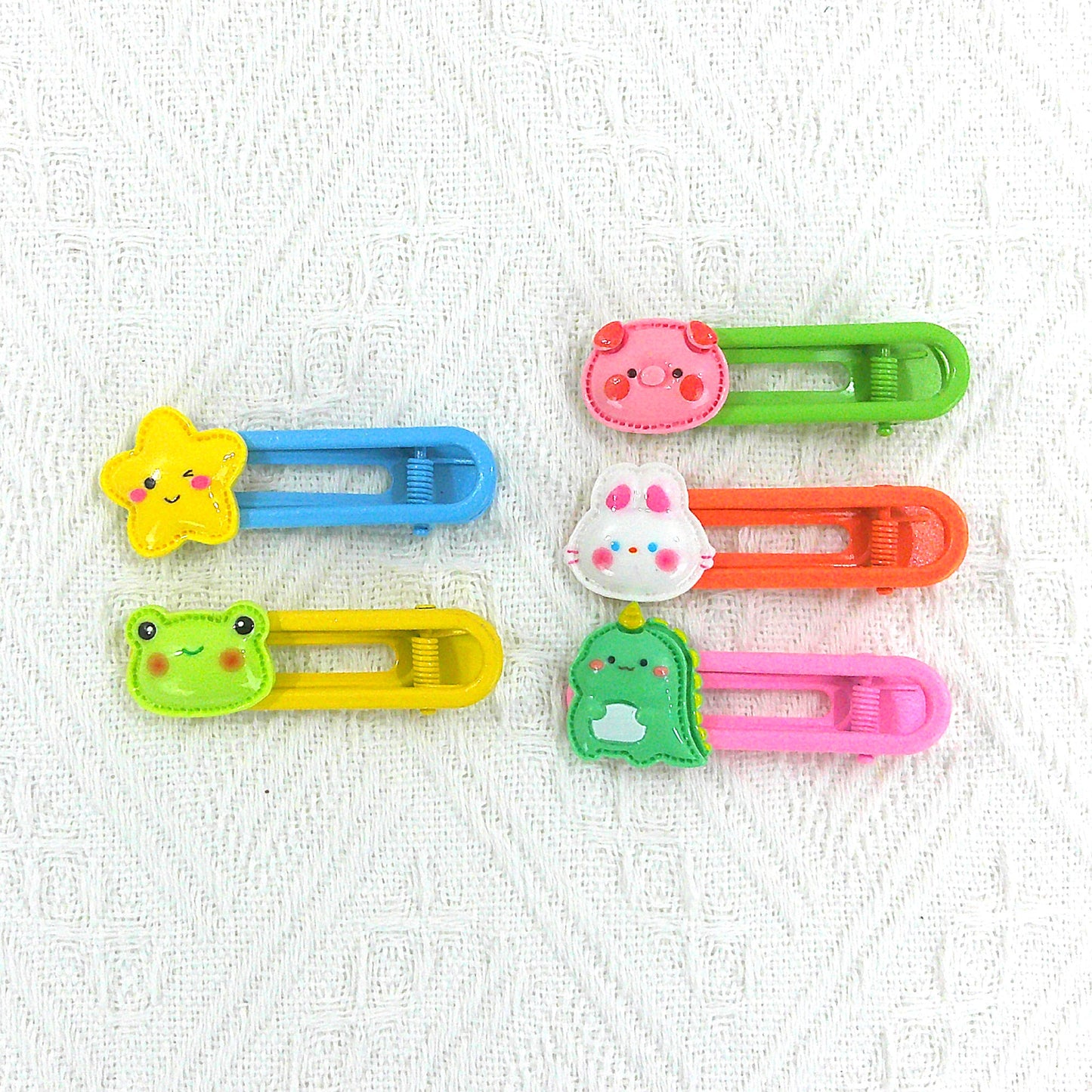 KIDS CUTE CHARM COLORFUL HAIR CLIP 4977-19 (5CASE)