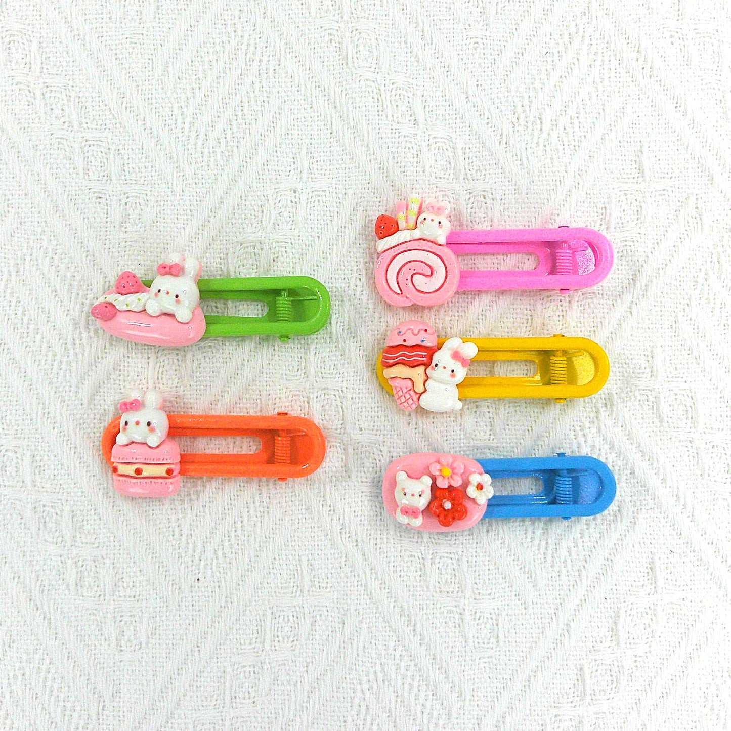 KIDS CUTE CHARM COLORFUL HAIR CLIP 4977-1 (5CASE)