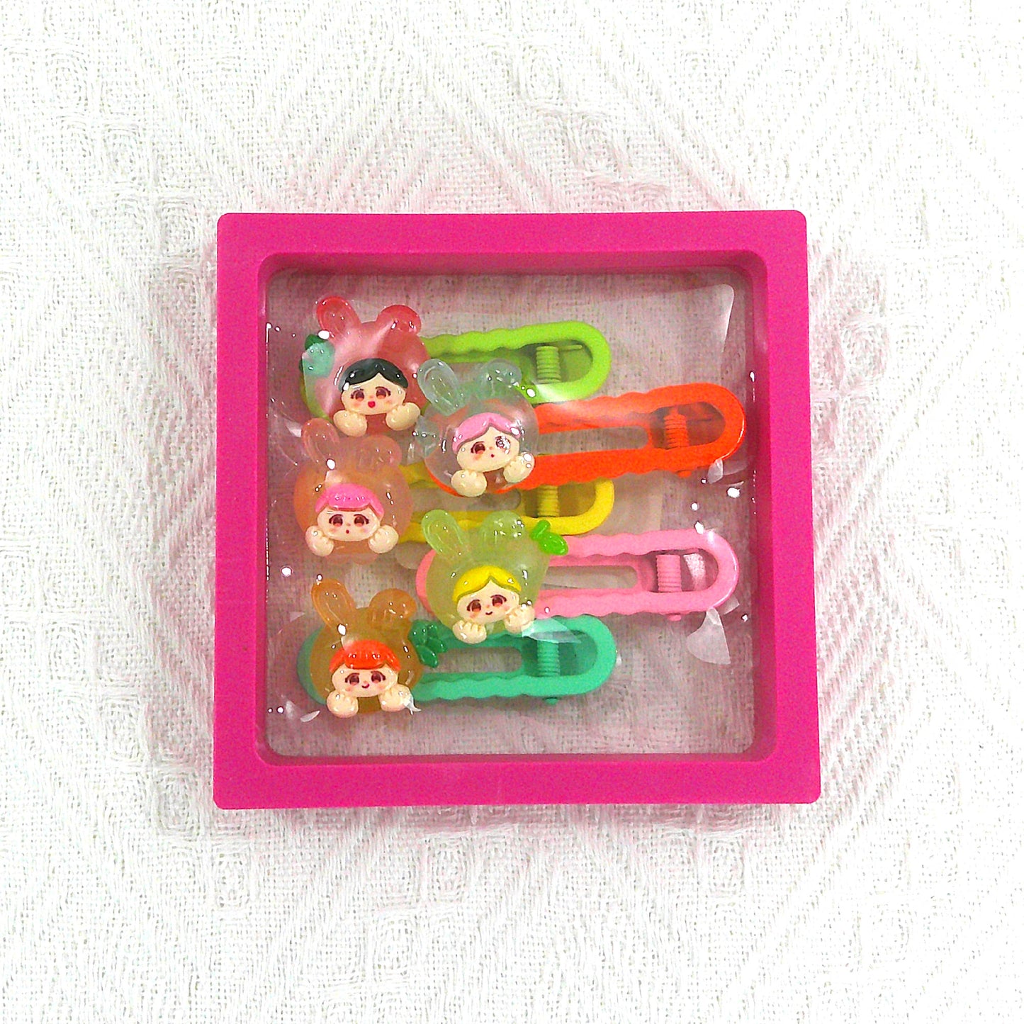 KIDS CUTE CHARM COLORFUL HAIR CLIP 4977-19 (5CASE)