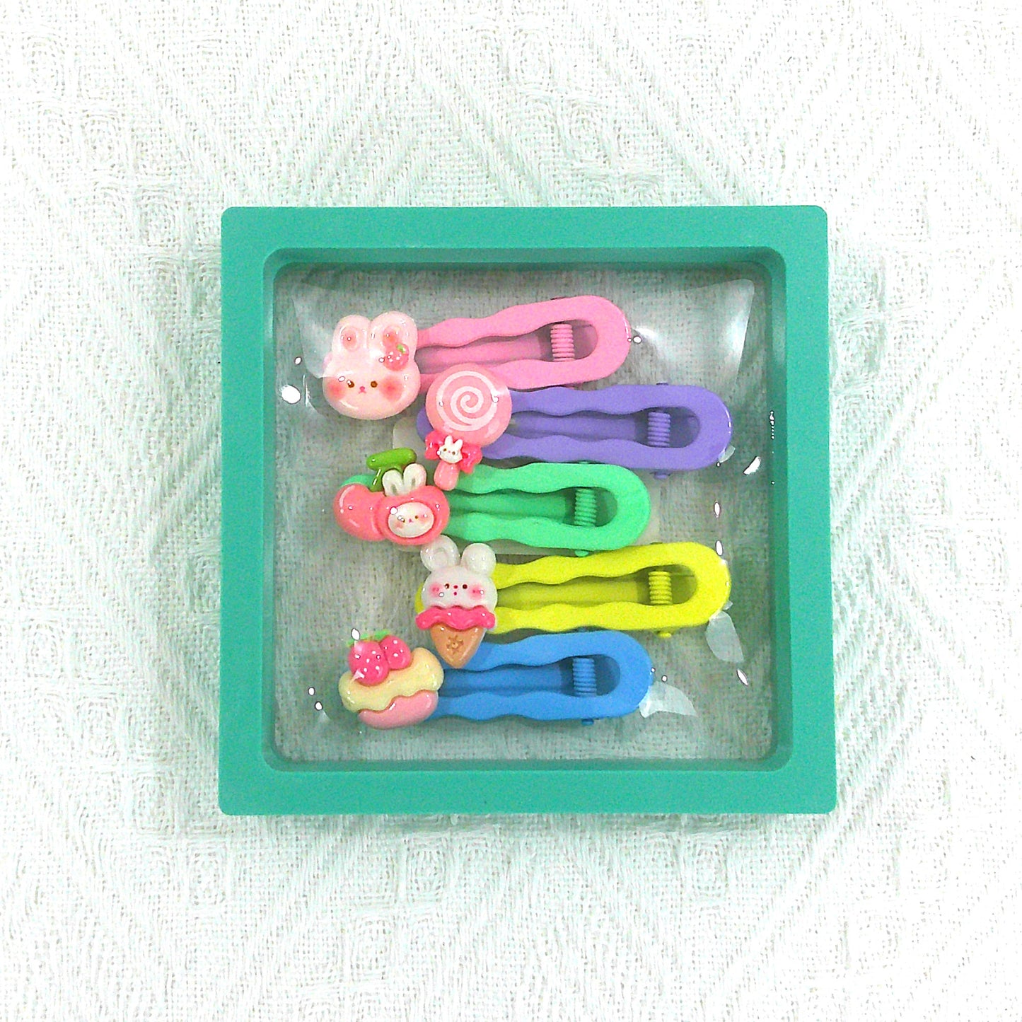 KIDS CUTE CHARM COLORFUL HAIR CLIP 4977-19 (5CASE)