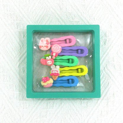 KIDS CUTE CHARM COLORFUL HAIR CLIP 4977-19 (5CASE)