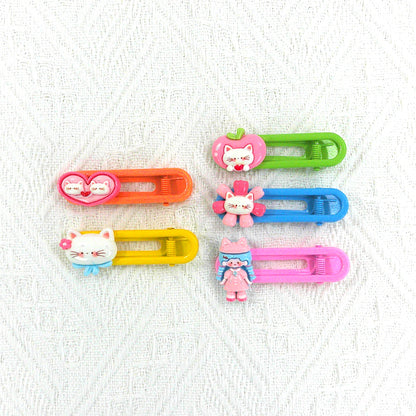 KIDS CUTE CHARM COLORFUL HAIR CLIP 4977-1 (5CASE)