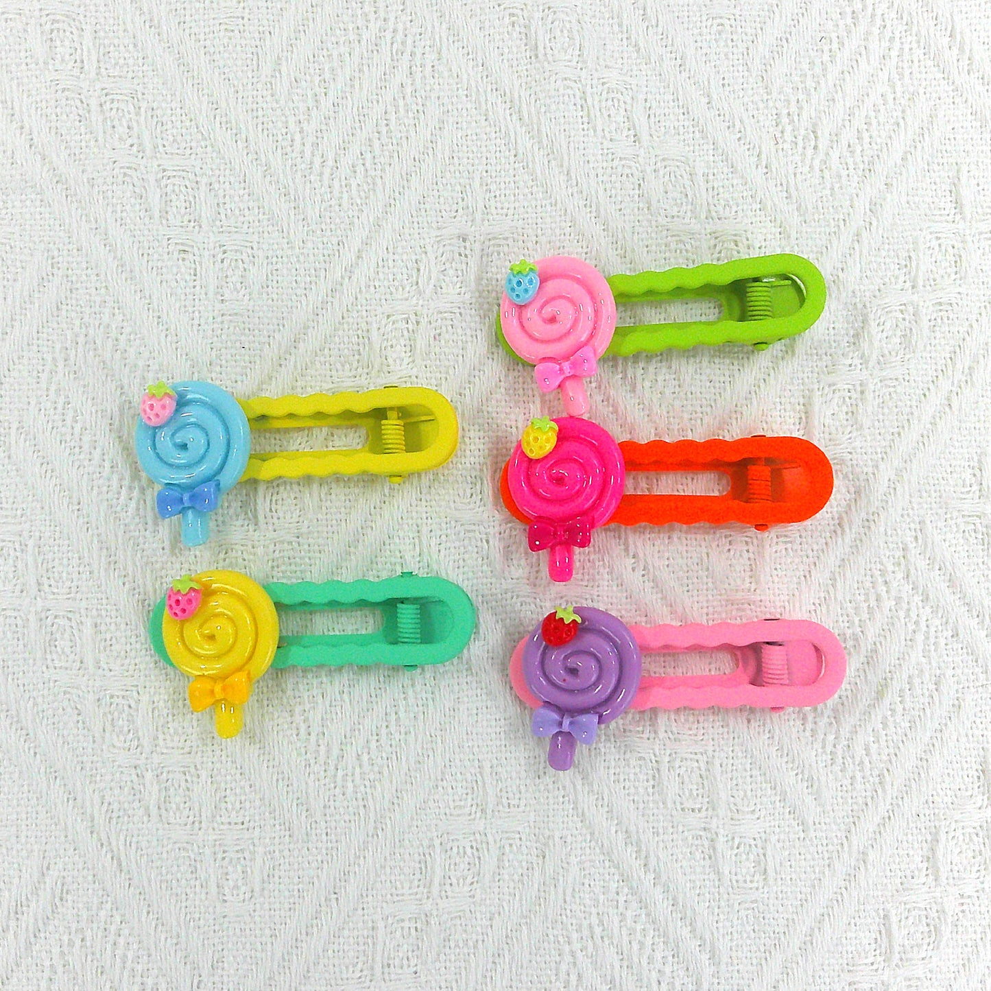 KIDS CUTE CHARM COLORFUL HAIR CLIP 4977-1 (5CASE)