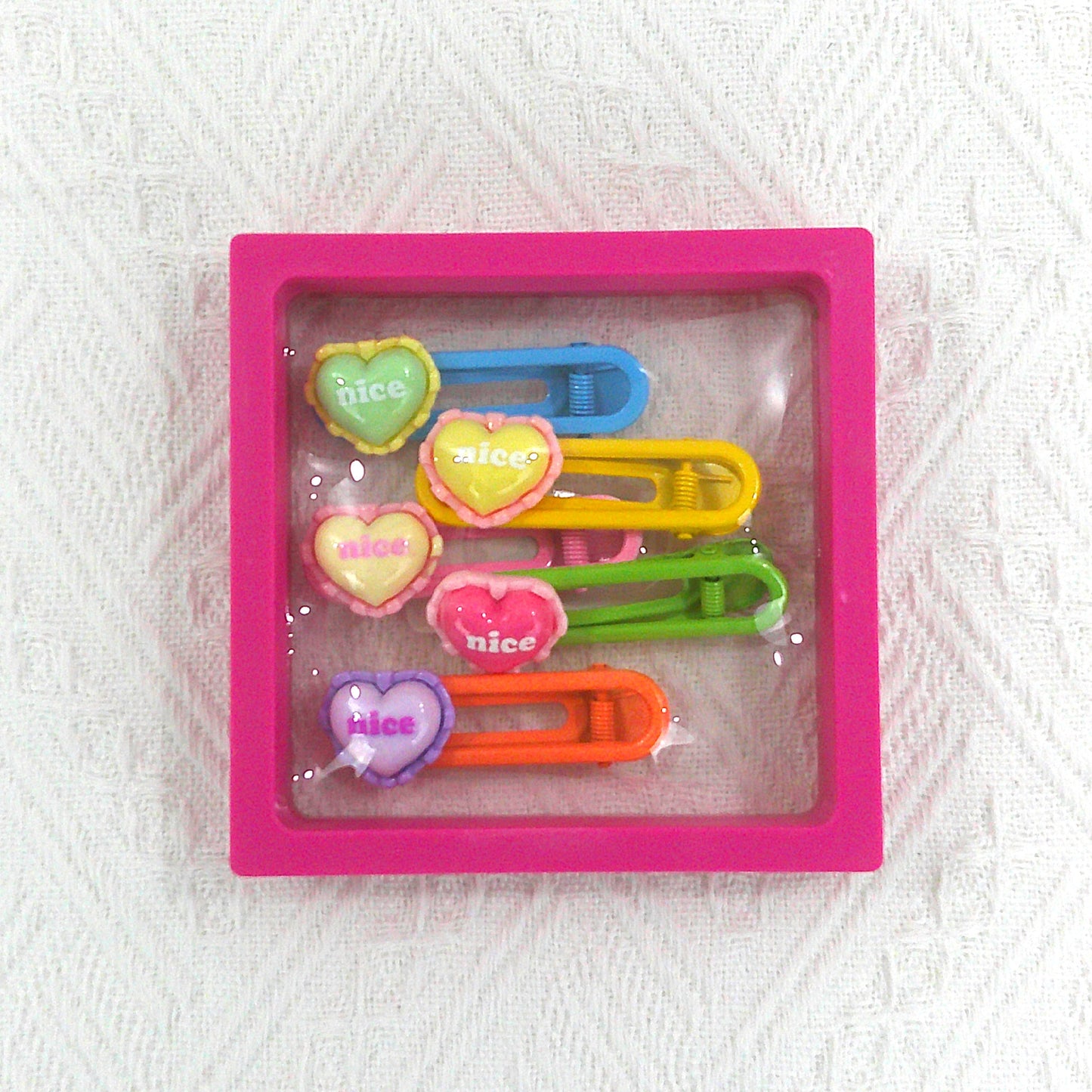 KIDS CUTE CHARM COLORFUL HAIR CLIP 4977-1 (5CASE)