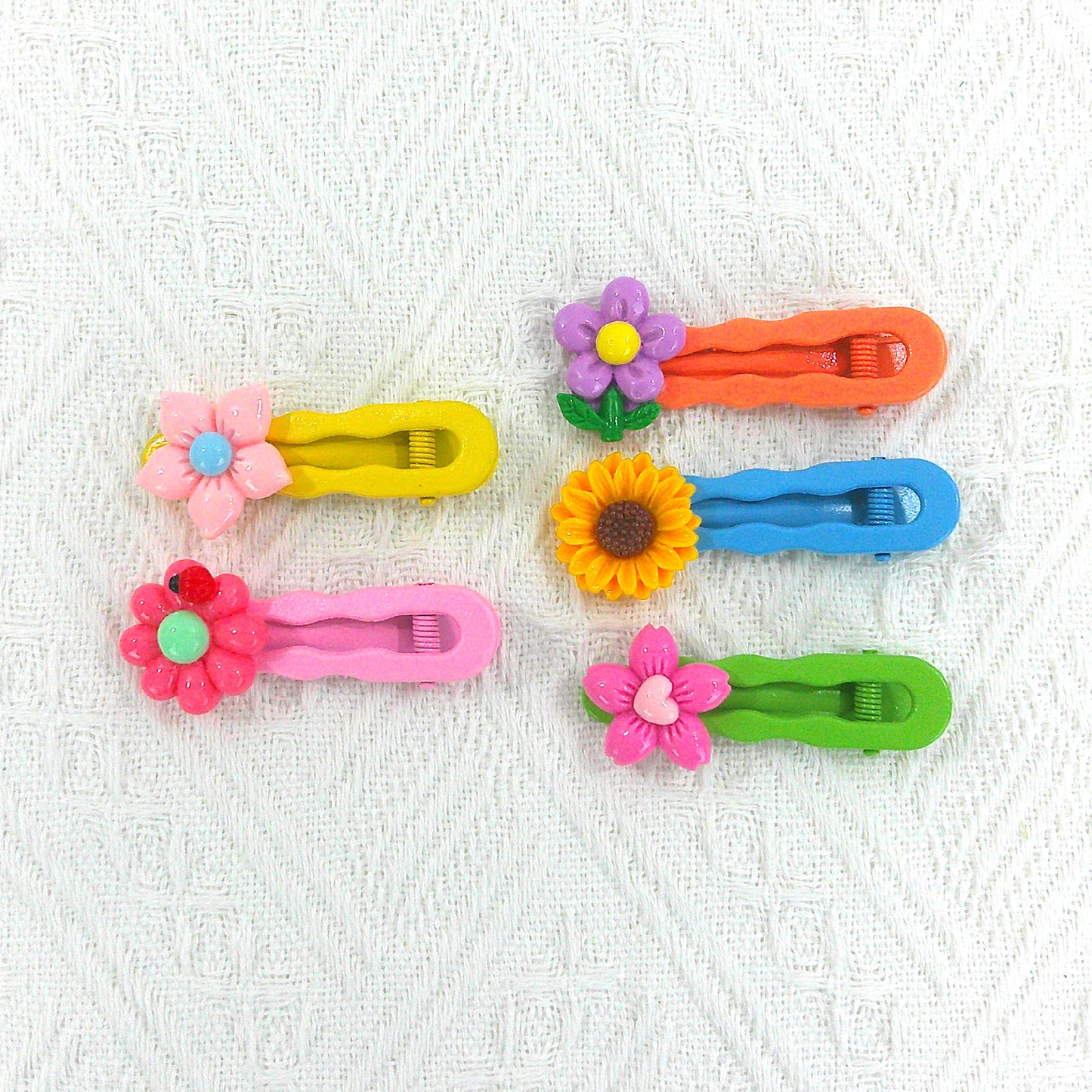 KIDS CUTE CHARM COLORFUL HAIR CLIP 4977-1 (5CASE)