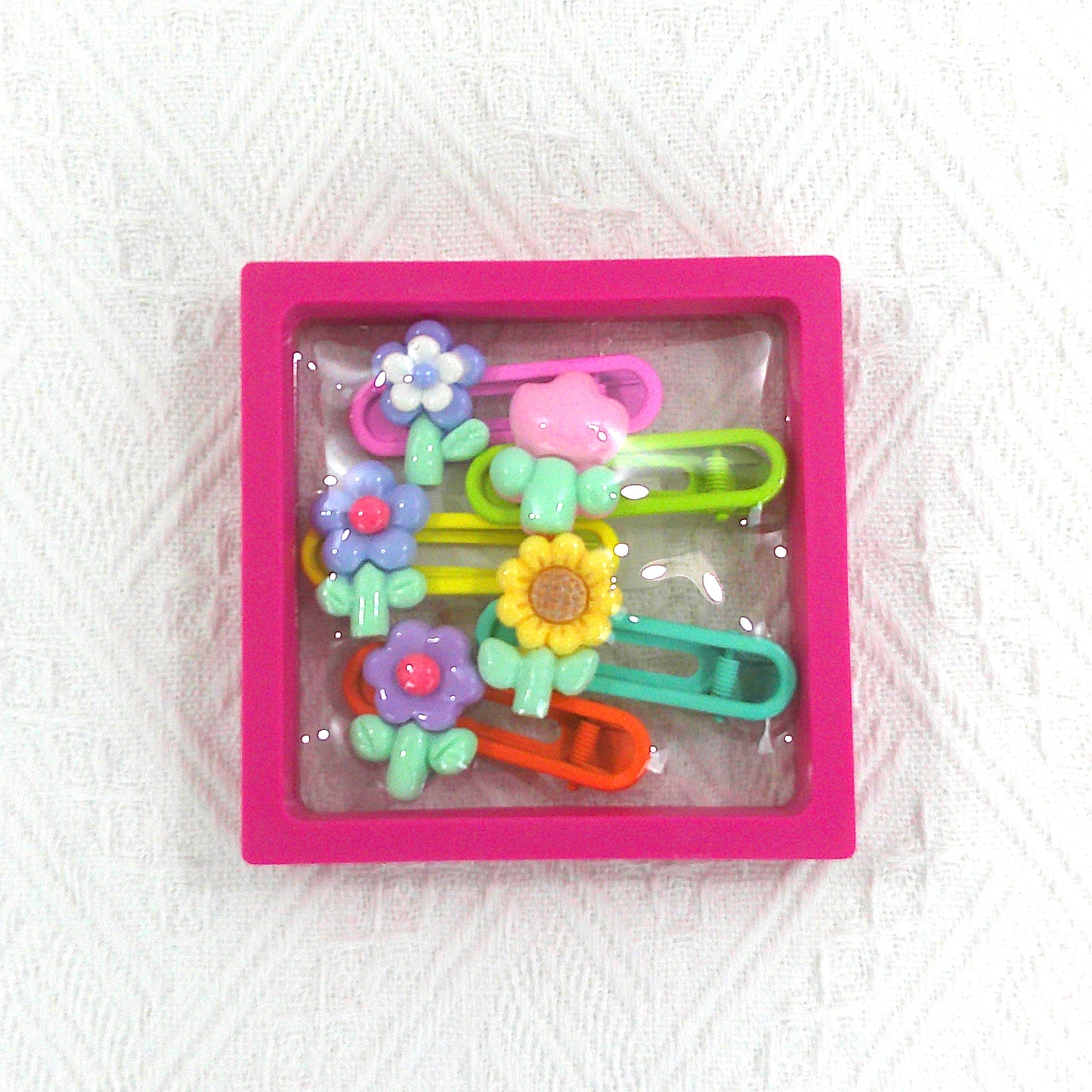 KIDS CUTE CHARM COLORFUL HAIR CLIP 4977-7 (5CASE)