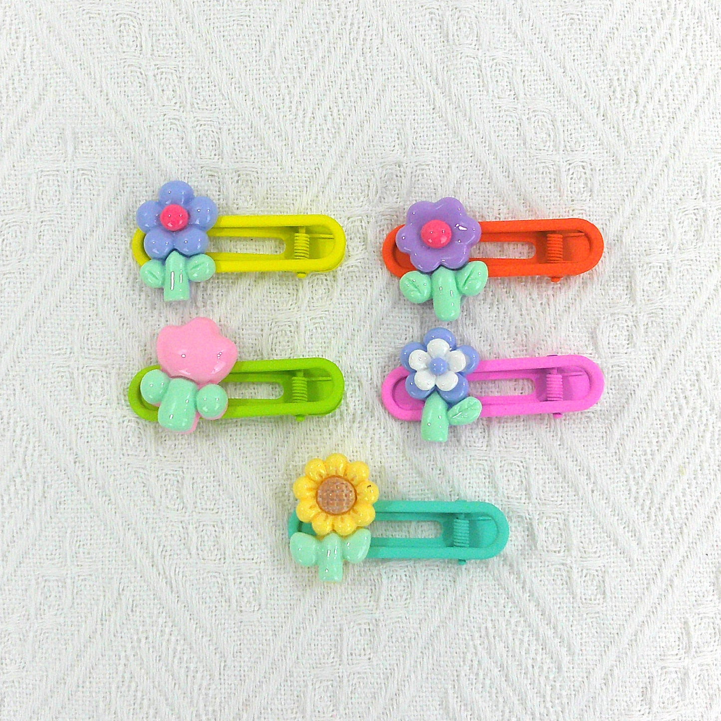 KIDS CUTE CHARM COLORFUL HAIR CLIP 4977-7 (5CASE)