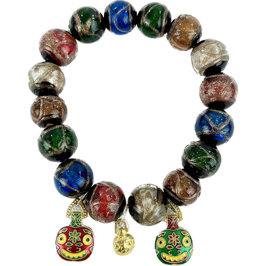 NATURAL STONE CHINESE LUCKY BAG BRACELET 3719-11 (12PC)