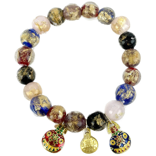 NATURAL STONE CHINESE LUCKY BAG BRACELET 3719-10 (12PC)