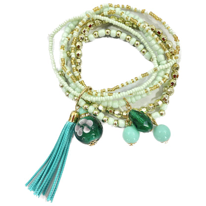 TASSEL BEAD BRACELET 2221-19 (12PC)