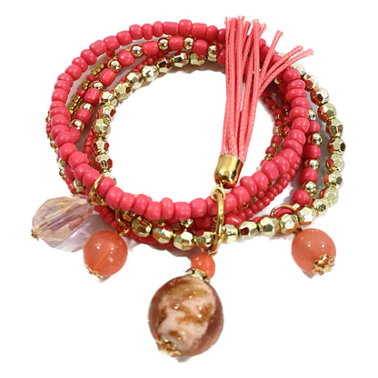 TASSEL BEAD BRACELET 2221-19 (12PC)